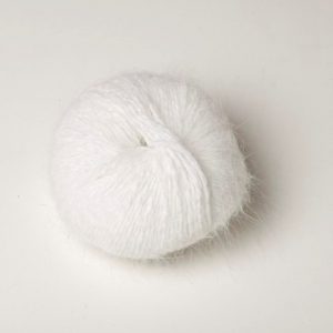 Pelote laine angora blanc