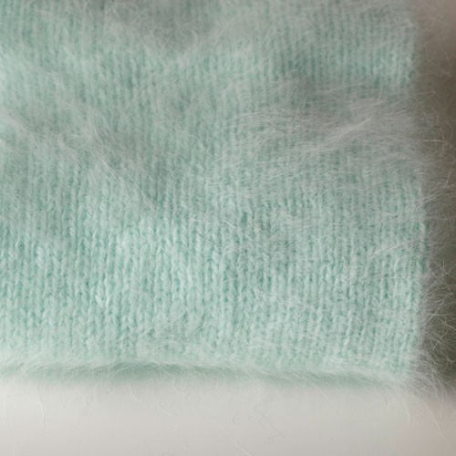 Echarpe laine angora vert d'eau