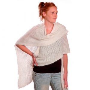 Châle en laine angora couleur "naturel"