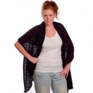 Etole en laine angora prune